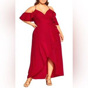 NWT City Chic Wrap Midi Dress